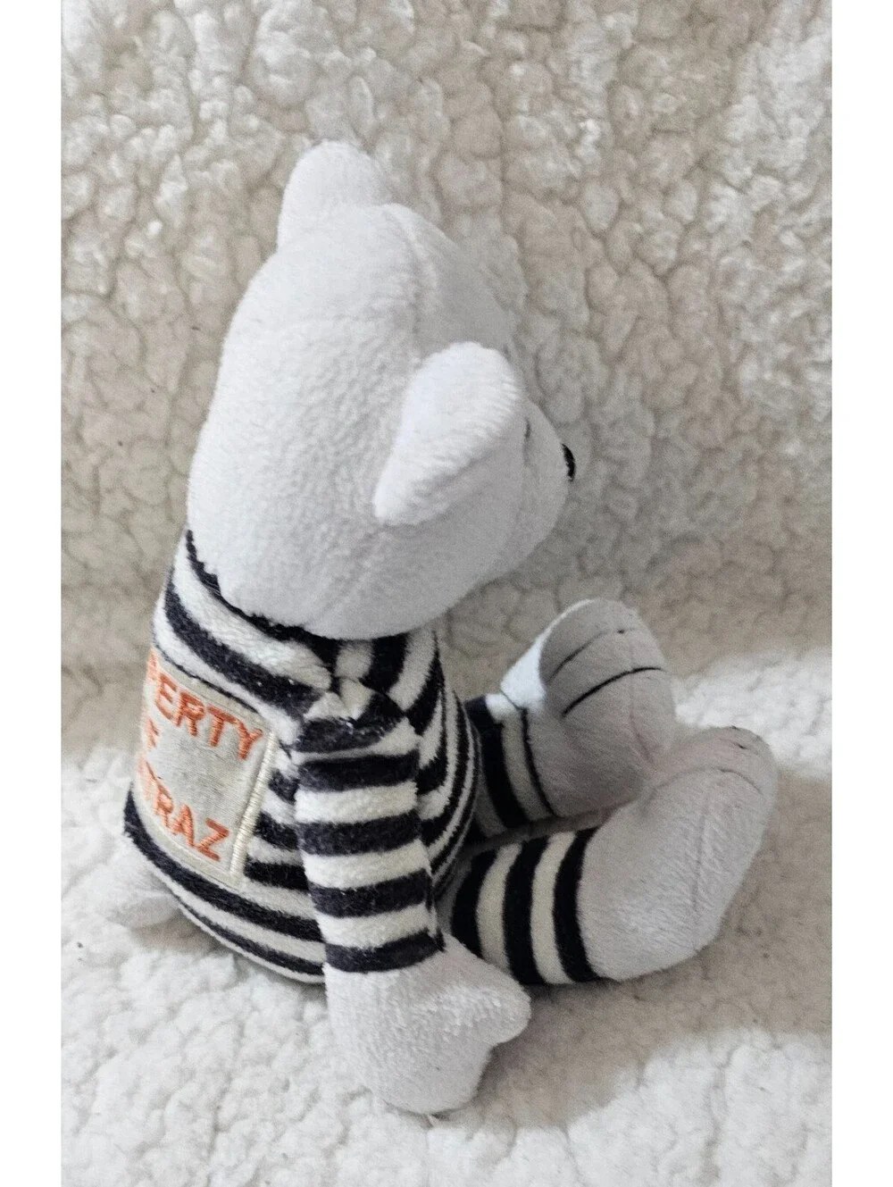 Stuffed Animal Factory Property Of Alcatraz Bear Plush Toy 0314 Bean Bag 9.5